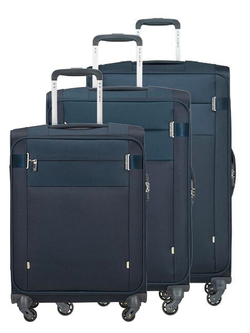 SAMSONITE SET CITYBEAT  Handgepäck + mittel + groß blu navy - Trolleyset