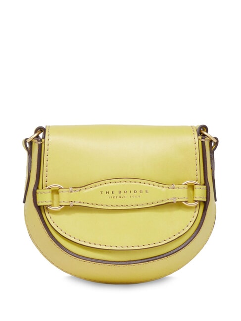 THE BRIDGE BETTINA Mini-Schultertasche aus Leder Limette mit Gold - Damentaschen