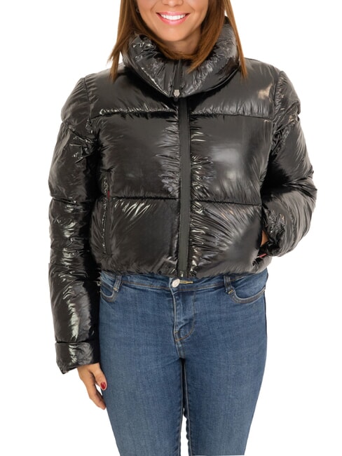 CANADIAN SUMMERSIDE Kurze glänzende Daunenjacke recyceltes glänzendes Schwarz - Daunenjacken für Damen