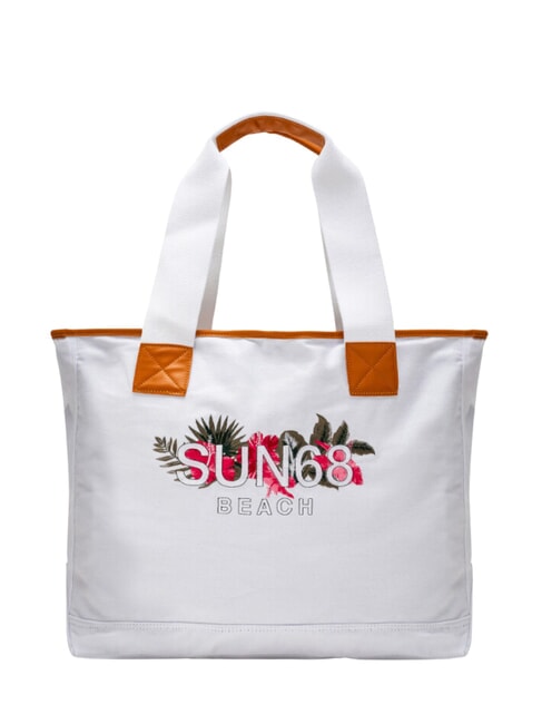 SUN68 LOGO BEACH Strandtasche aus Segeltuch Cremeweiß - Damentaschen