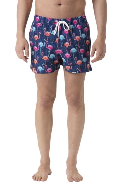 SUN68 BIG PRINT Strandkostüm für Herren marineblau/hellblau - Herrenbadehosen