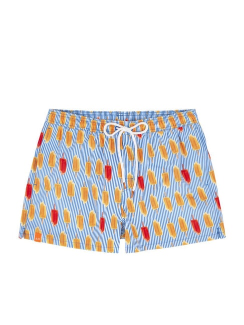 SUN68 BIG PRINT Strandkostüm für Herren blau/weiß - Herrenbadehosen