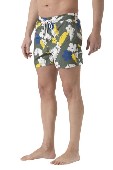 SUN68 CLASSIC PRINT Strandkostüm für Herren militärisch / gelb - Herrenbadehosen