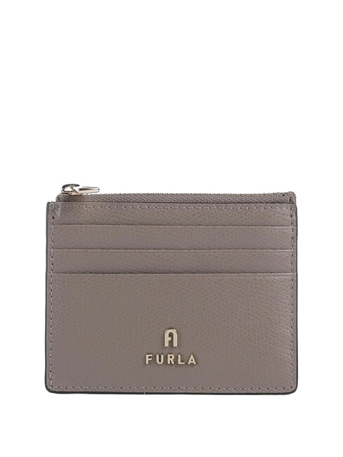 FURLA CAMELIA Kartenetui/Geldbörse aus Leder grauer Stuck - Brieftaschen Damen