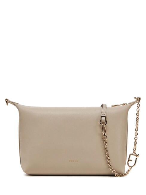 FURLA NUVOLA Mini-Schultertasche aus Leder Vanille - Damentaschen