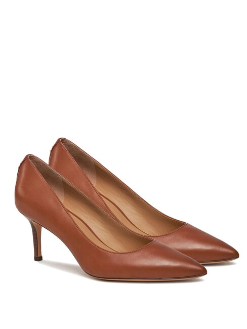 RALPH LAUREN LANETTE Lederdekolleté tiefes Sattelbraun - Damenschuhe