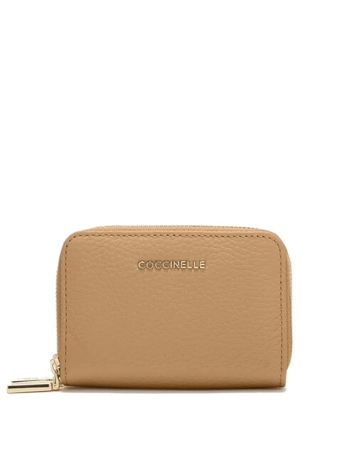 COCCINELLE METALLIC SOFT  Kleine Geldbörse mit Rundum-Reißverschluss frisches Beige - Brieftaschen Damen