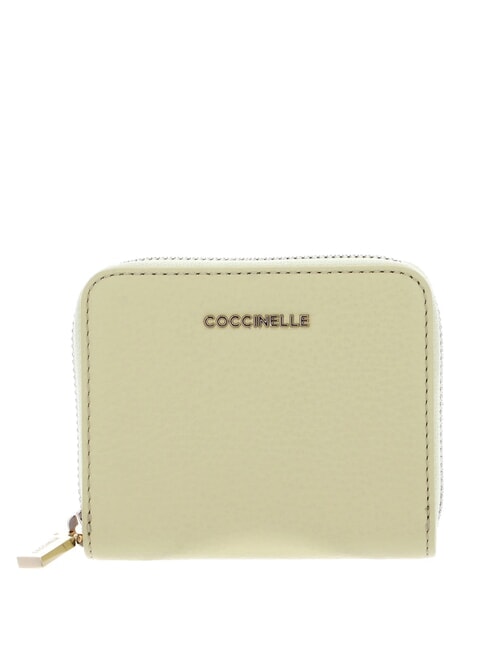 COCCINELLE METALLIC SOFT Kleine Geldbörse aus Leder Kalkwäsche - Brieftaschen Damen