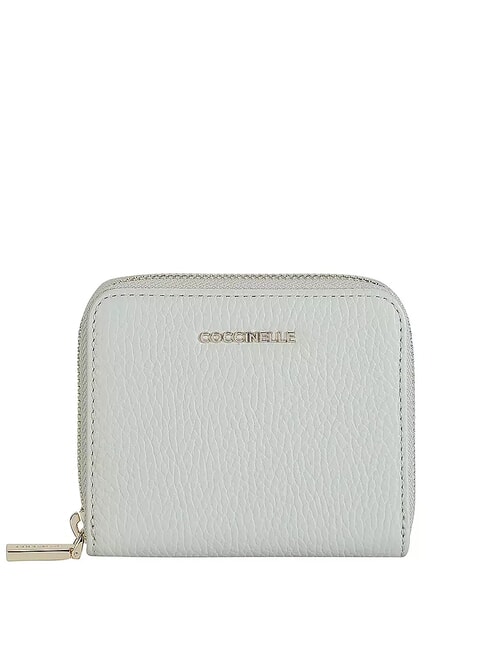 COCCINELLE METALLIC SOFT Kleine Geldbörse aus Leder Seladongrün - Brieftaschen Damen