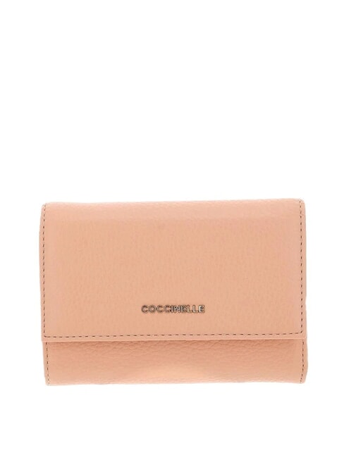 COCCINELLE METALLIC SOFT Bifold-Brieftasche aus gehämmertem Leder Sonnenaufgang - Brieftaschen Damen
