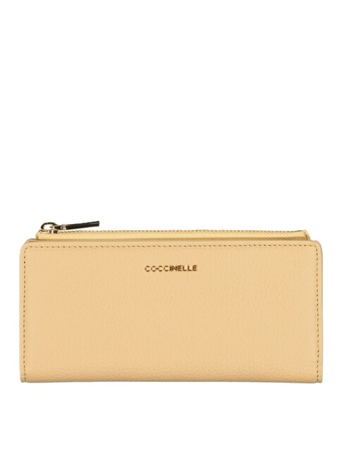 COCCINELLE METALLIC SOFT Ledergeldbörse frisches Beige - Brieftaschen Damen