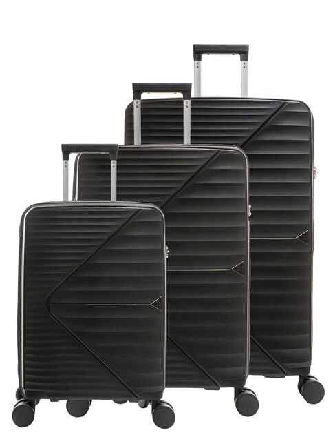 LESAC AIR FLOW 3er-Set Trolleys: Kabine, mittel, groß Schwarz - Trolleyset