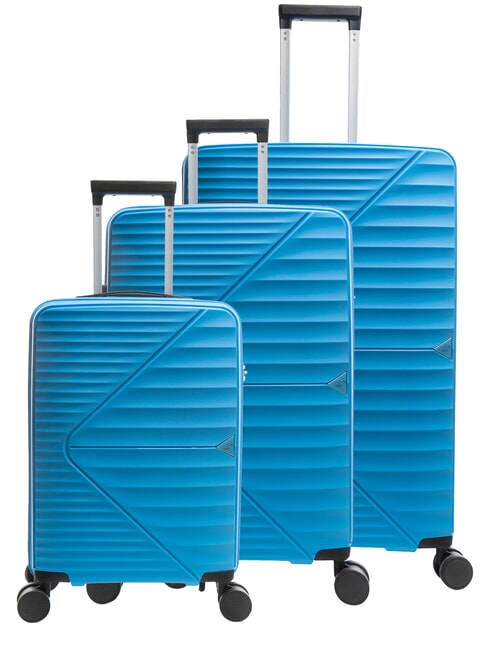 LESAC AIR FLOW 3er-Set Trolleys: Kabine, mittel, groß Seeblau - Trolleyset