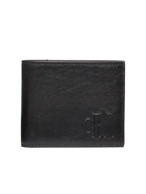 CALVIN KLEIN SCULPTED IMPRESSION 8cc Lederbrieftasche auf Schwarz - Brieftaschen Herren