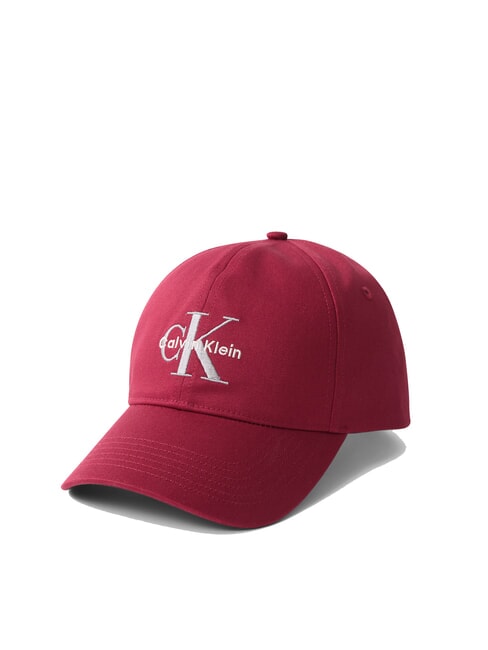CALVIN KLEIN CKJ MONO LOGO Baseballkappe aus Baumwolle tiefes Rouge - Mützen/Hüte