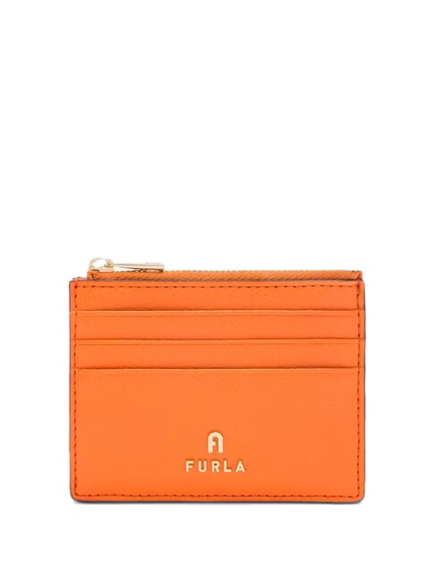 FURLA CAMELIA Kartenetui/Geldbörse aus Leder Paprika - Brieftaschen Damen