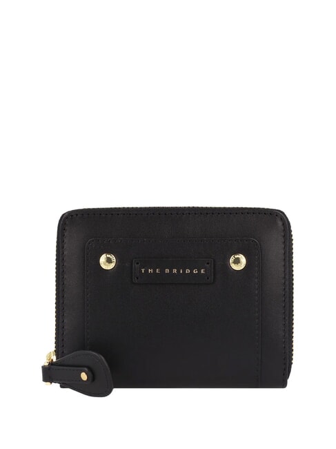 THE BRIDGE CECILIA Mittelgroße Lederbrieftasche mit umlaufendem Reißverschluss Schwarzes Gold - Brieftaschen Damen