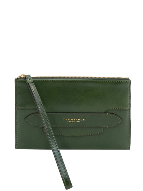 THE BRIDGE LUCREZIA Clutch mit Ledermanschette englische grüne abb. Gold - Damentaschen