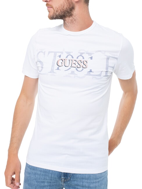 GUESS CHEST BOX Baumwoll-T-Shirt mit Aufdruck purweiß - Herren-T-Shirts