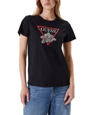 GUESS FLOWER BLING T-Shirt mit Druck und Applikation - T-Shirts und Tops für Damen