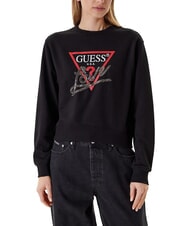 GUESS STUDDED LOVE Rundhals-Sweatshirt mit Nieten-Print jetbla - Sweatshirts Damen - 1
