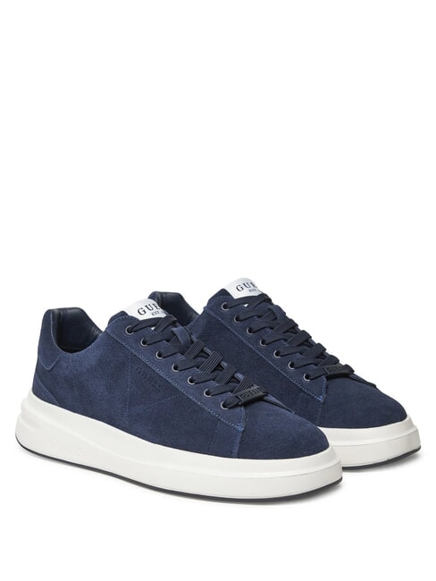 GUESS ELBA  Leder-Sneakers Blau - Herrenschuhe