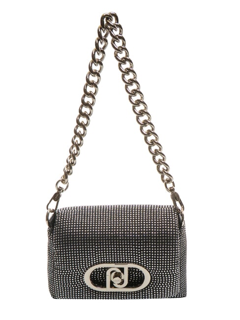 LIUJO LAPUFFY Mikro-Umhängetasche mit Strass schwarz/stahl - Damentaschen