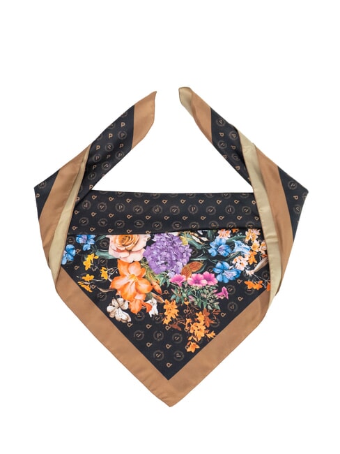 POLLINI FLOWERS TWILL Bedruckter Schal schwarze Blumen - Schals