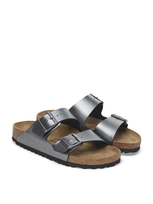 BIRKENSTOCK ARIZONA Metallische Slipper-Sandale Schwarz - Damenschuhe