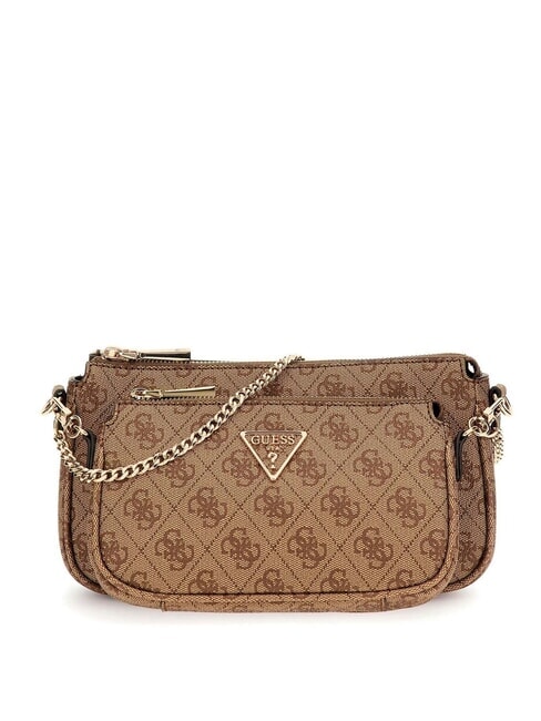 GUESS NOELLE 2 Umhängetasche Latte-Logo / braun - Damentaschen
