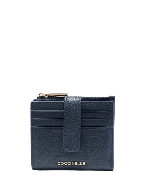 COCCINELLE METALLIC SOFT Mini-Geldbörse aus Leder Mitternachtsblau - Brieftaschen Damen