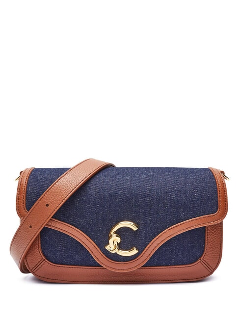 COCCINELLE C-ME DENIM Umhängetasche Blau/Cognac - Damentaschen