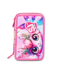 SJGANG CAT LED Federm&auml;ppchen mit 3 Rei&szlig;verschl&uuml;ssen und Schulset fuchsiafluo - Etuis und Zubeh&ouml;r - 1