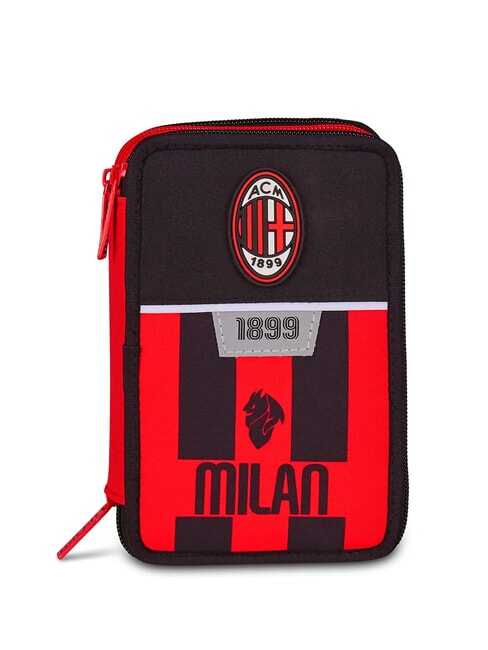 MILAN KICK AND SCORE Federmäppchen mit 3 Reißverschlüssen und Schulset Schwarz - Etuis und Zubehör