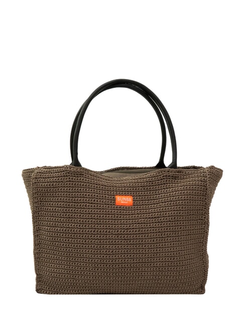 SUN68 TWIST Strandtasche mit Schulterriemen Beige - Damentaschen