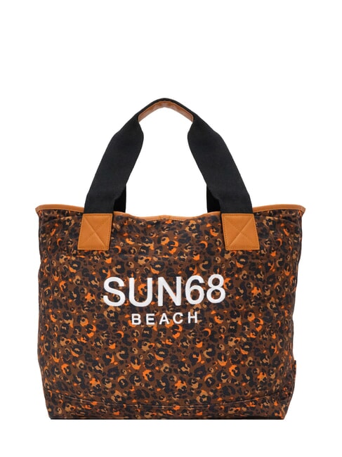 SUN68 LOGO BEACH Strandtasche aus Segeltuch beige/fluoreszierendes orange - Damentaschen