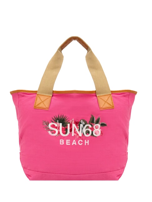 SUN68 LOGO BEACH Strandtasche aus Segeltuch Fuchsie - Damentaschen