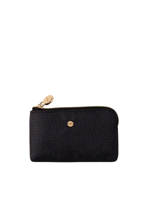 BORBONESE CLASSICA Münzetui mit Schlüsselring dunkles Schwarz - Schlüsselanhänger und Schlüsseletuis