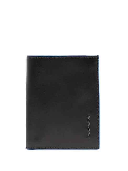 PIQUADRO BLUE SQUARE Vertikale Lederbrieftasche Schwarz - Brieftaschen Herren