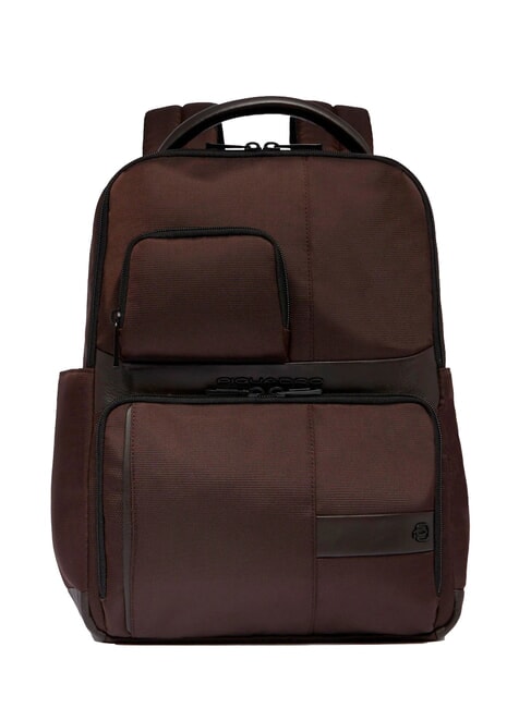 PIQUADRO WOLLEM Rucksack aus Leder und Stoff, 14-Zoll-Laptophalter MORO - PC-Rucksäcke