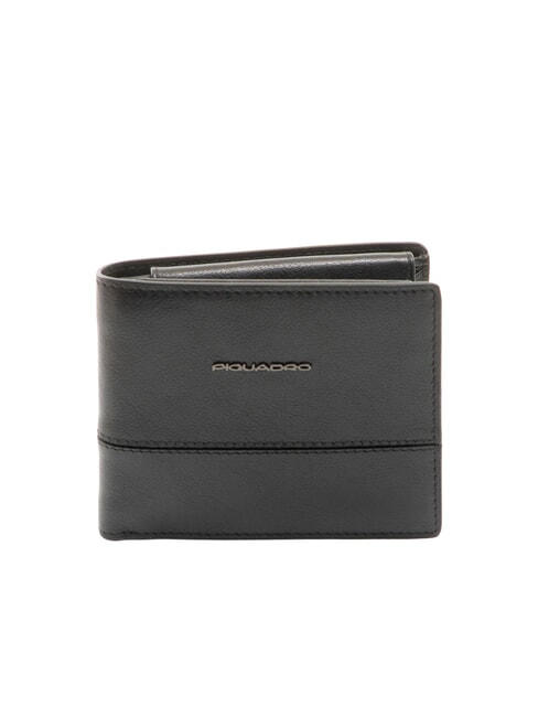 PIQUADRO W136 Geldbörse aus Leder Schwarz - Brieftaschen Herren