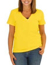 SUN68 BOXY T-Shirt mit V-Ausschnitt Gelb - T-Shirts und Tops f&uuml;r Damen - 1