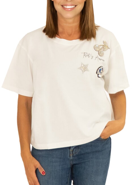 SUN68 BOXY Baumwoll-T-Shirt Porzellan - T-Shirts und Tops für Damen