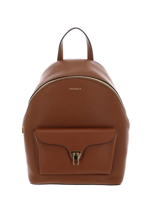 COCCINELLE BEAT GENERATIO Rucksack aus gehämmertem Leder Cognac - Damentaschen