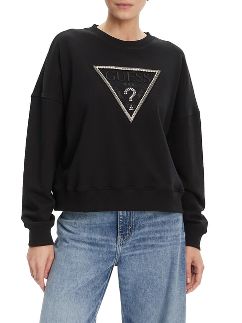 GUESS RACHELE TRIANGLE Baumwoll-Sweatshirt jetbla - Sweatshirts Damen