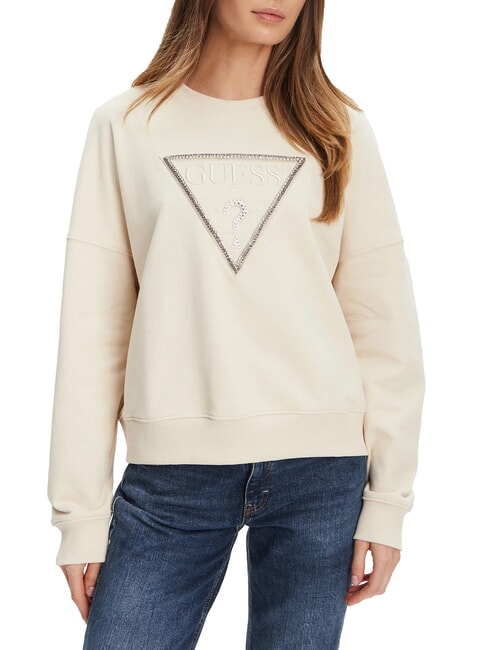 GUESS RACHELE TRIANGLE Baumwoll-Sweatshirt Vanille-Rouge - Sweatshirts Damen