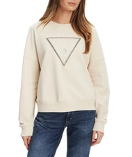 GUESS RACHELE TRIANGLE Baumwoll-Sweatshirt Vanille-Rouge - Sweatshirts Damen - 1