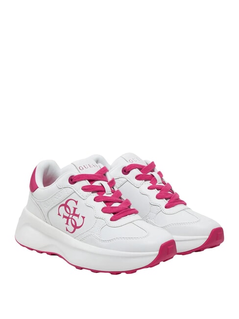 GUESS LUCKEI Sneakers mit 4G-Logo Weiß / Fuchsia - Damenschuhe