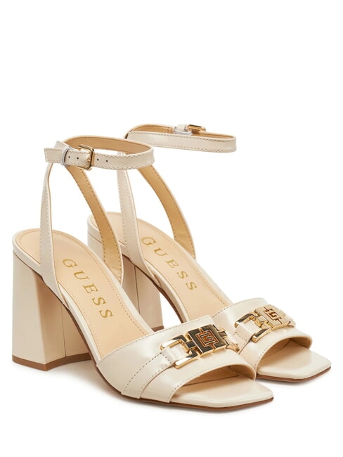 GUESS GRATO Hohe Ledersandalen CREME - Damenschuhe