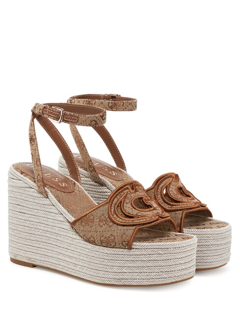 GUESS TANVEEY Espadrille-Keilsandalen Beige / Braun - Damenschuhe